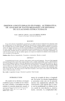 DISEÑOS LONGITUDINALES EN PANEL: ALTERNATIVA DE