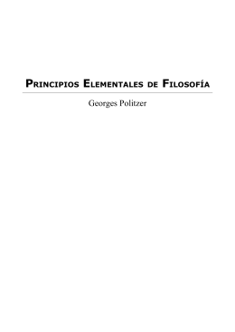Principios Elementales de Filosofía de Georges Politzer