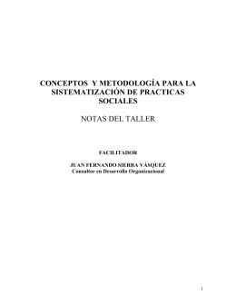 conceptos y metodología para la sistematización de practicas sociales