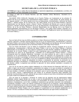 SECRETARIA DE LA FUNCION PUBLICA CONSIDERANDO