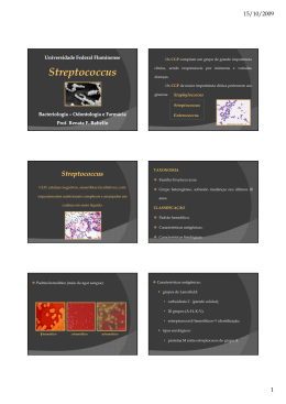 Streptococcus - Universidade Federal Fluminense