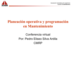 Planeación operativa y programación en Mantenimiento