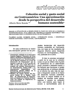 Cohesión social y gasto social en Centroamérica