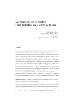 Las memorias de los hechos socio-históricos en el curso de