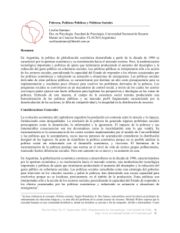 Pobreza, Políticas Públicas y Políticas Sociales