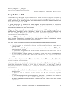 Bodega de datos y OLAP