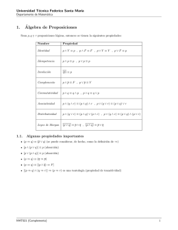 1.´Algebra de Proposiciones - Universidad Técnica Federico Santa
