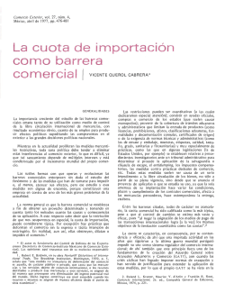 La cuota de importación como barrera comercial 1