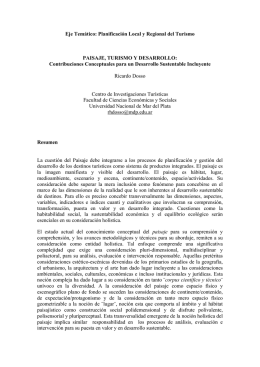 Paisaje, turismo y desarrollo - Facultad de Ciencias Económicas y