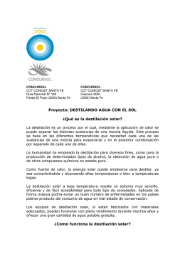 Proyecto: DESTILANDO AGUA CON EL SOL
