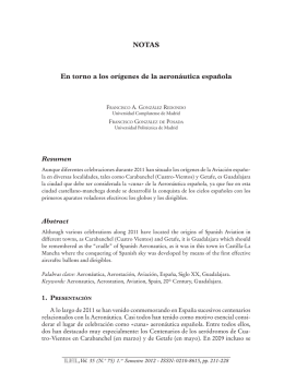 NOTAS En torno a los orígenes de la aeronáutica española