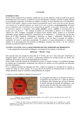 CATÁLISIS INTRODUCCIÓN. En los oscuros comienzos de la