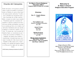 Oración del Catequista - St. Mary`s Catholic Church