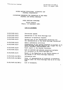 Distribution limited I CC-8O/CONF-016/INF-3