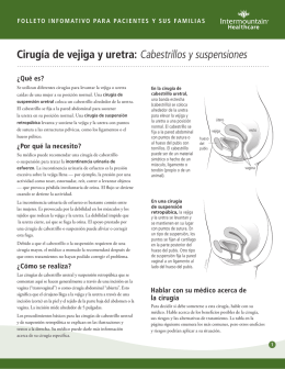 Cirugía de vejiga y uretra: Cabestrillos y