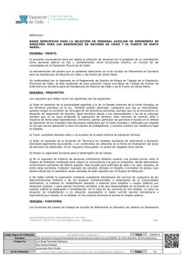 EGP/isr/jrh BASES ESPECÍFICAS PARA LA SELECCIÓN DE