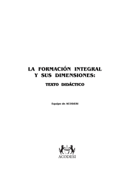 LA FORMACIÓN INTEGRAL Y SUS DIMENSIONES: