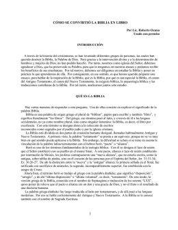 COMO LA BIBLIA SE CONVIRTIO EN LIBRO