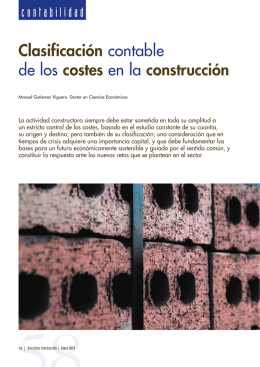 Clasificación contable de los costes en la construcción
