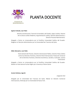 PLANTA DOCENTE - Universidad San Francisco de Quito