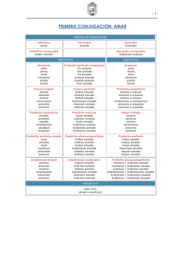 PRIMERA CONJUGACIÓN: AMAR