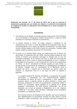 1 Resolución del Ararteko, de 11 de marzo de 2010, por la que se