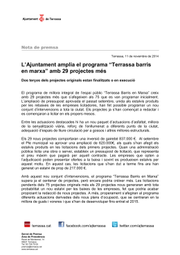 141111 L`Ajuntament amplia el programa Terrassa Barris en Marxa