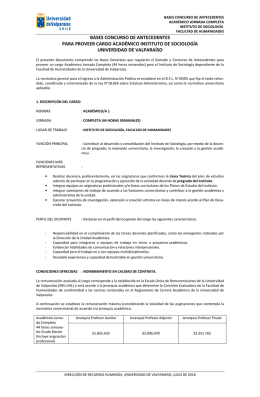 bases concurso de antecedentes para proveer cargo académico