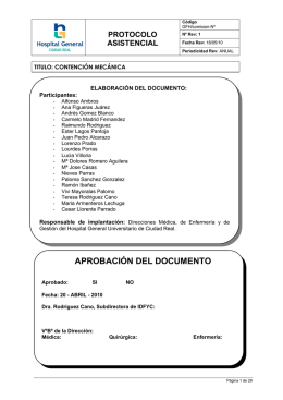 Protocolo de Actuación de Enfermería en la Contención Mecánica