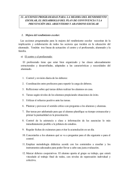 33. acciones programadas para: la mejora del rendimiento escolar