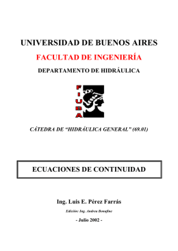 Ecuaciones de Continuidad - Universidad de Buenos Aires