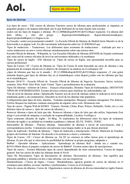 tipos de idiomas