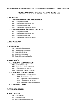 programación del 2º curso del nivel básico (a2) 1