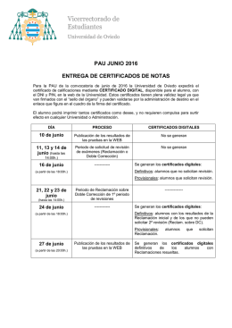 PAU JUNIO 2016 ENTREGA DE CERTIFICADOS DE NOTAS