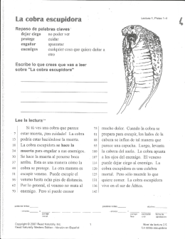 Page 1 -- La CObra esCupidora Repaso de palabras claves Escribe