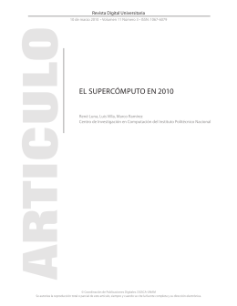 El SUPERCóMPUto EN 2010 - Revista Digital Universitaria
