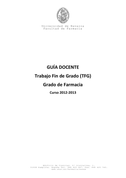 Guía Trabajos Fin de Grado - F. Farmacia