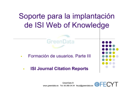 Soporte para la implantación de ISI Web of Knowledge