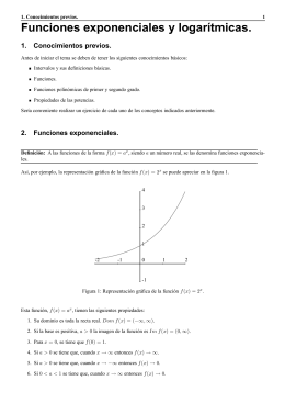 Funciones exponenciales y logarıtmicas.