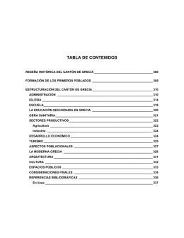 TABLA DE CONTENIDOS - Municipalidad de Grecia
