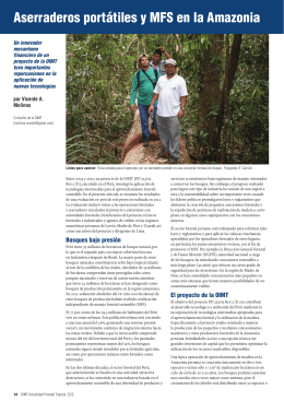 Aserraderos portátiles y MFS en la Amazonia