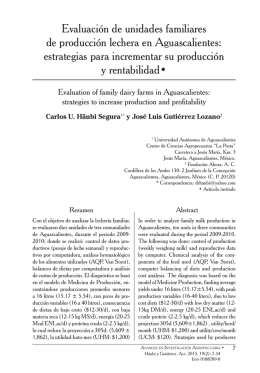 Evaluación de unidades familiares de producción lechera en