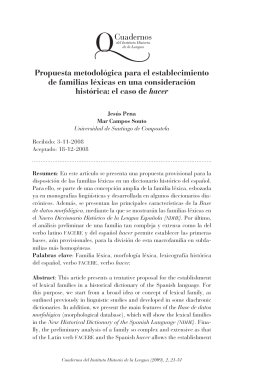 Propuesta metodológica para el establecimiento de familias léxicas