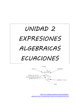 UNIDAD 2 EXPRESIONES ALGEBRAICAS ECUACIONES
