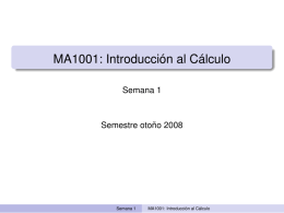 MA1001: Introducción al Cálculo - Docencia DIM