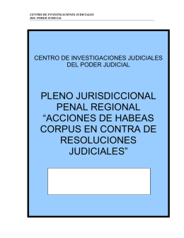 acciones de habeas corpus en contra de resoluciones judiciales