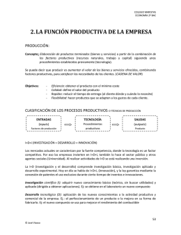 2. LA FUNCIÓN PRODUCTIVA DE LA EMPRESA