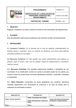 INVENTARIO TURISTICO