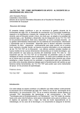 Las TIC, TAC, TEP, como instrumento de apoyo al