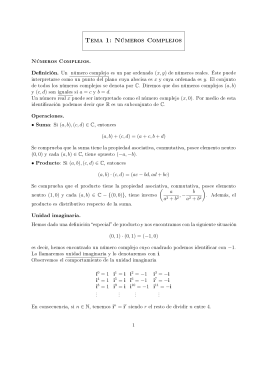 Tema 1: Números Complejos
